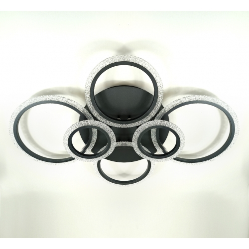 Czarny plafon LED z pierścieniami 86cm  - P150